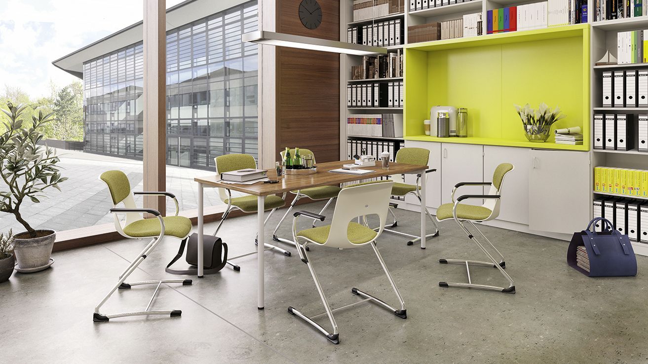 Meeting table with NF chairs in a headteacher's office