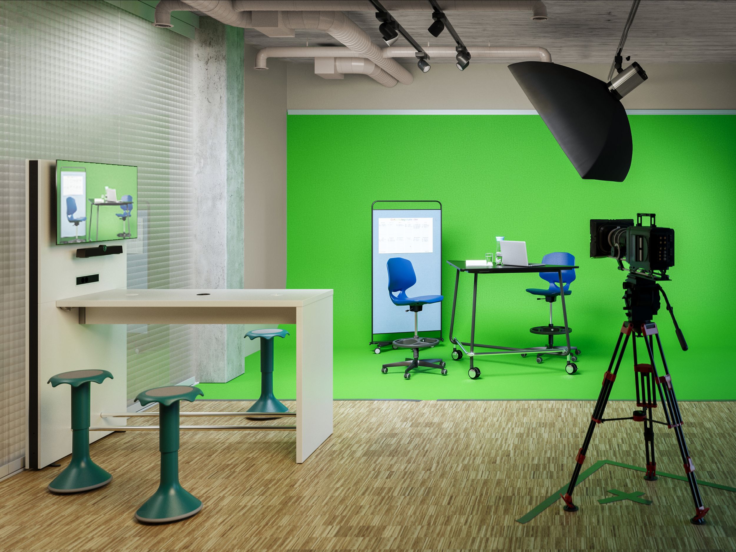 Das Set, bei dem Aufnahmen der neuen VS-Möbel gemacht wurden
