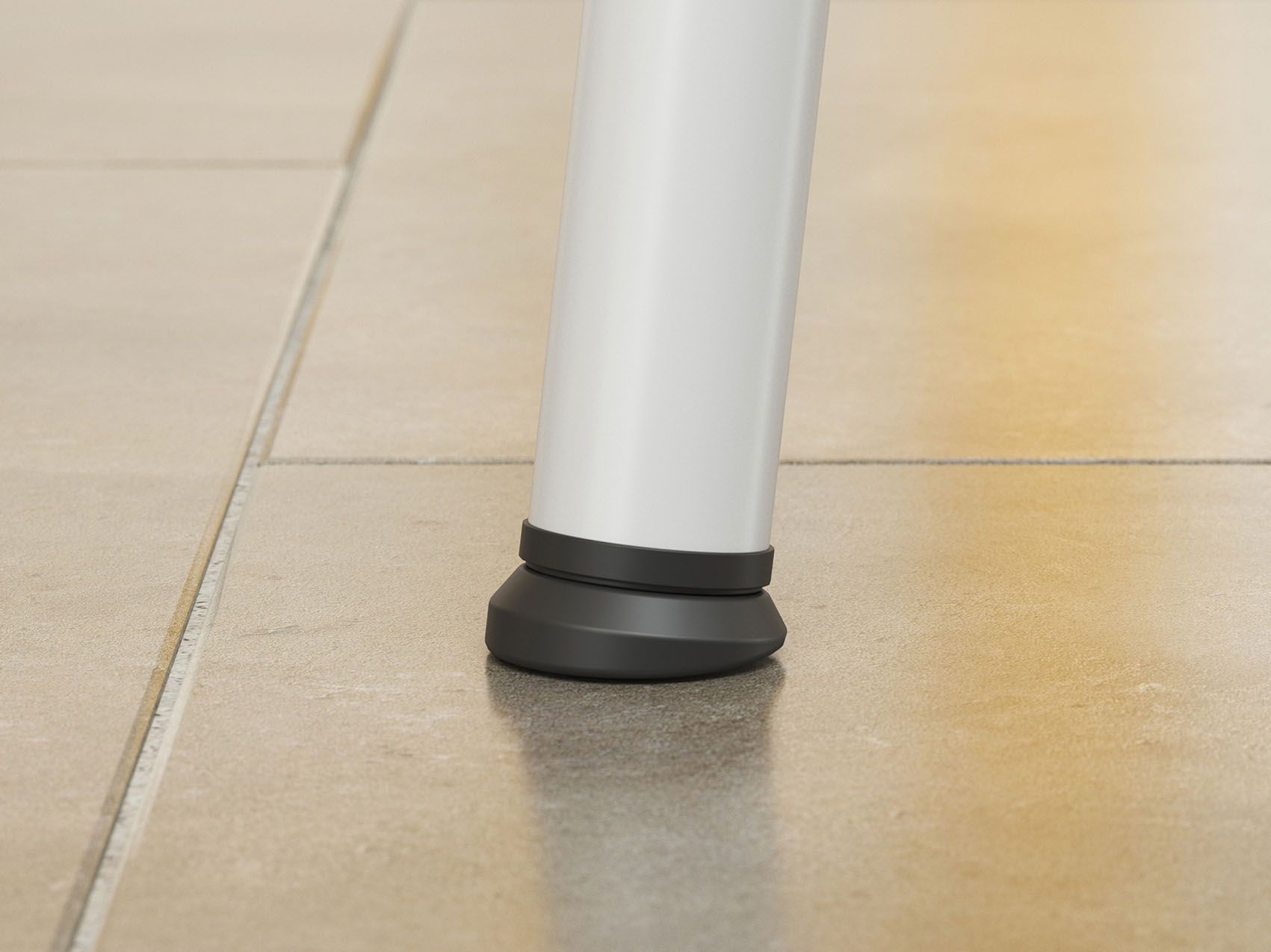 Close-up of a glide for chairs and tables by VS, which is particularly suitable for hard floors