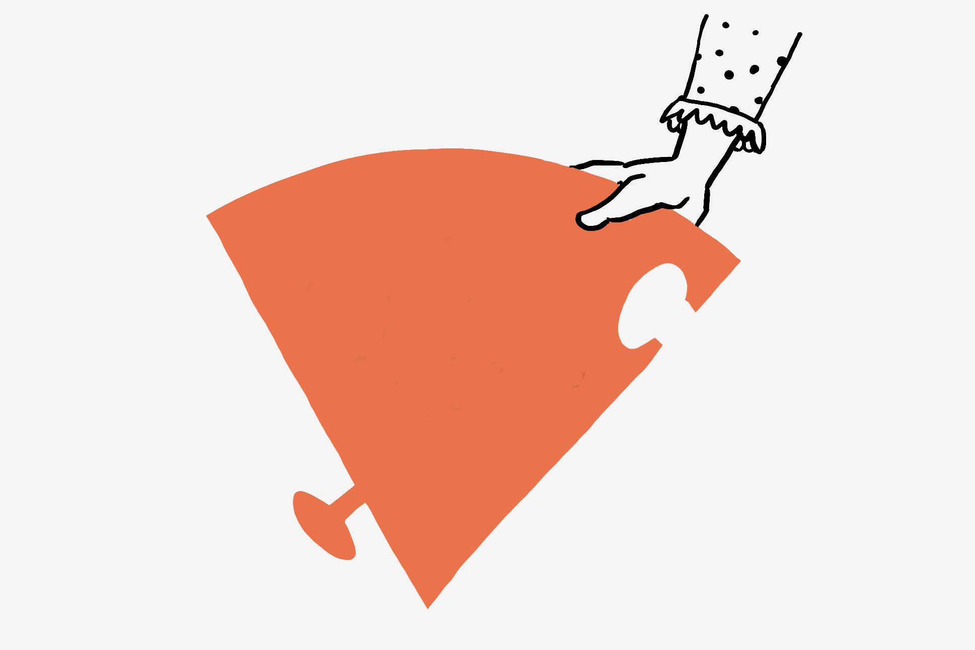 Pièce de puzzle dessinée en orange
