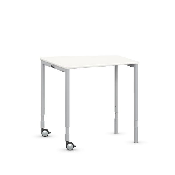 Tano - Asymmetrical table, stackable,<br>welded four-legged steel frame