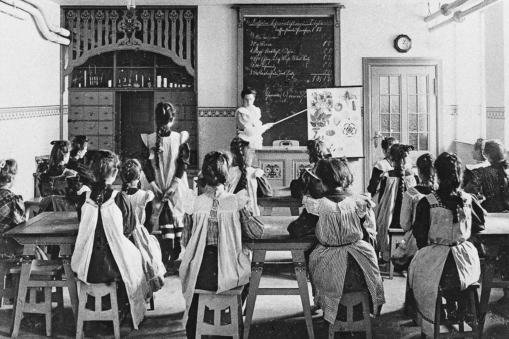 Unterricht an einer Reformschule ca. 1908