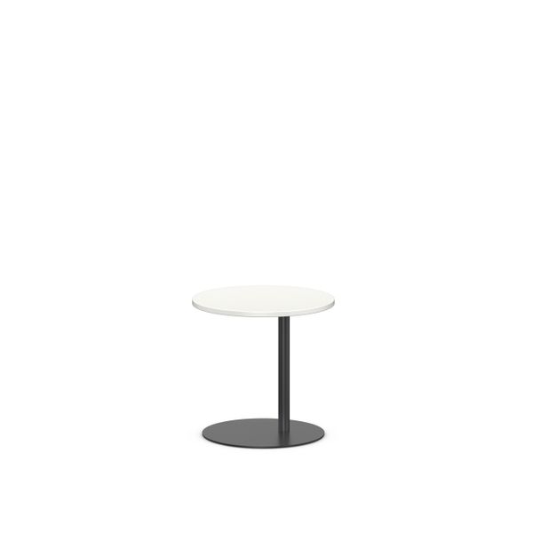 AddLounge-R - Runder, asymmetrischer Lounge- und Laptoptisch mit runder Säule und Tellerfuß