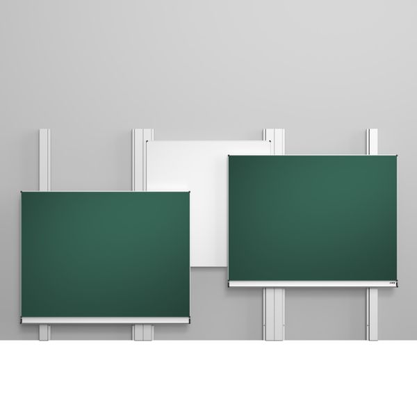 TopPilon-Tridacta - Tableau coulissant avec 2 tableaux et 1 surf. de projection