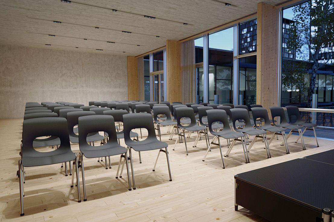 A hall with anthracite NF-Compass chairs by VS