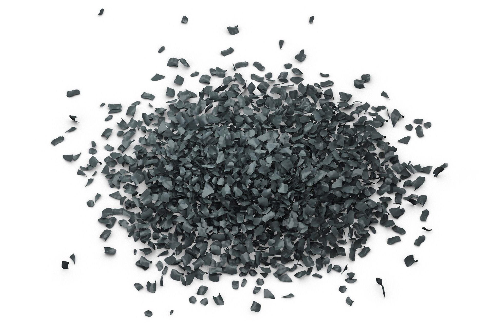 grey recyclate granulate from which the sustainable VS Stakki is made