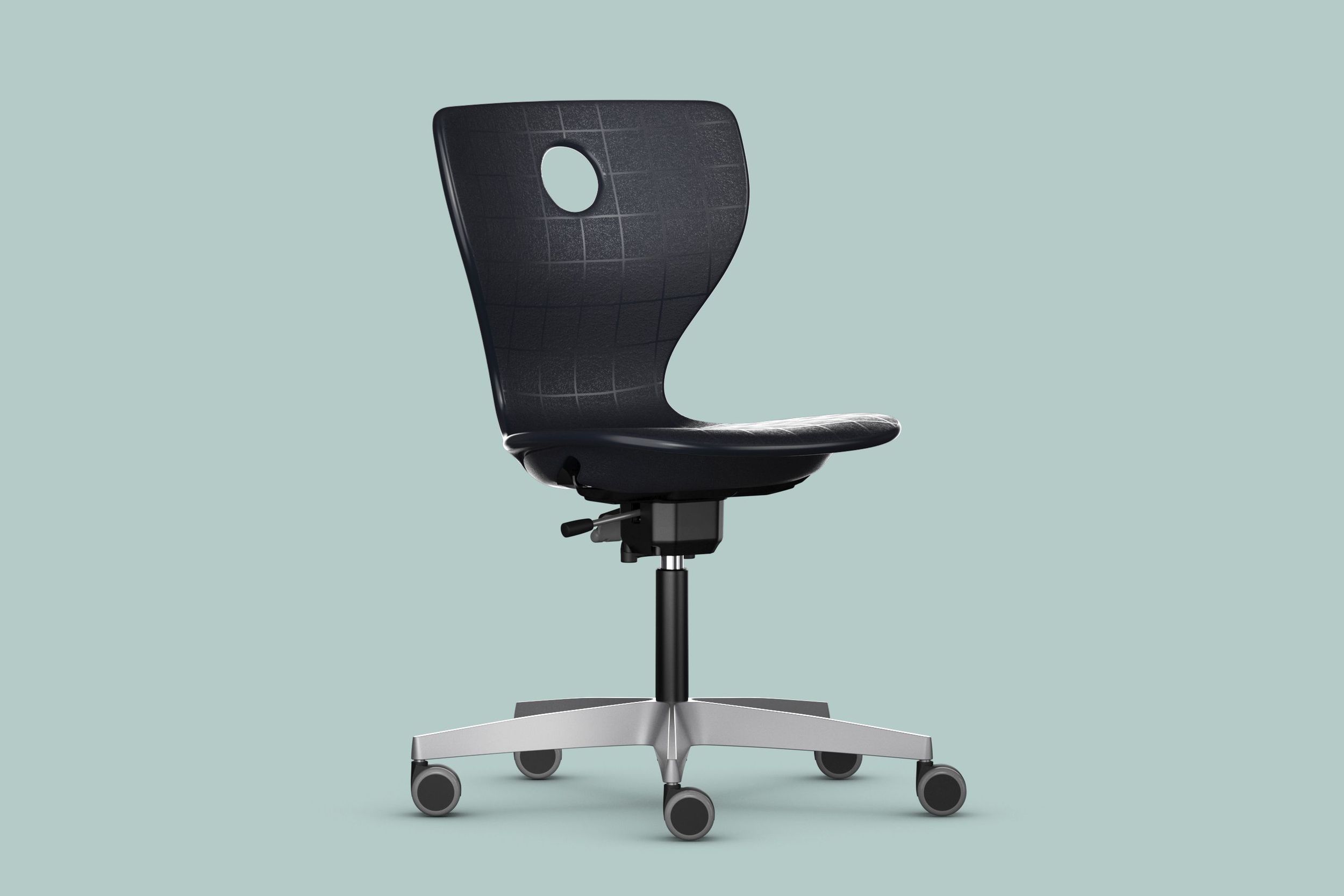 The height-adjustable PantoMove swivel chair by VS in black