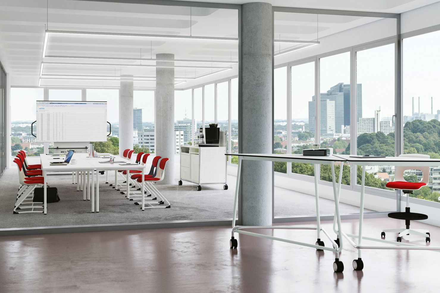 Meeting room with upholstered VS cantilever chairs NF-Swing