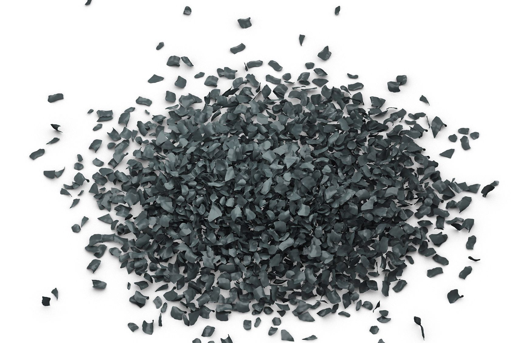 grey recyclate granulate from which the sustainable VS Stakki is made