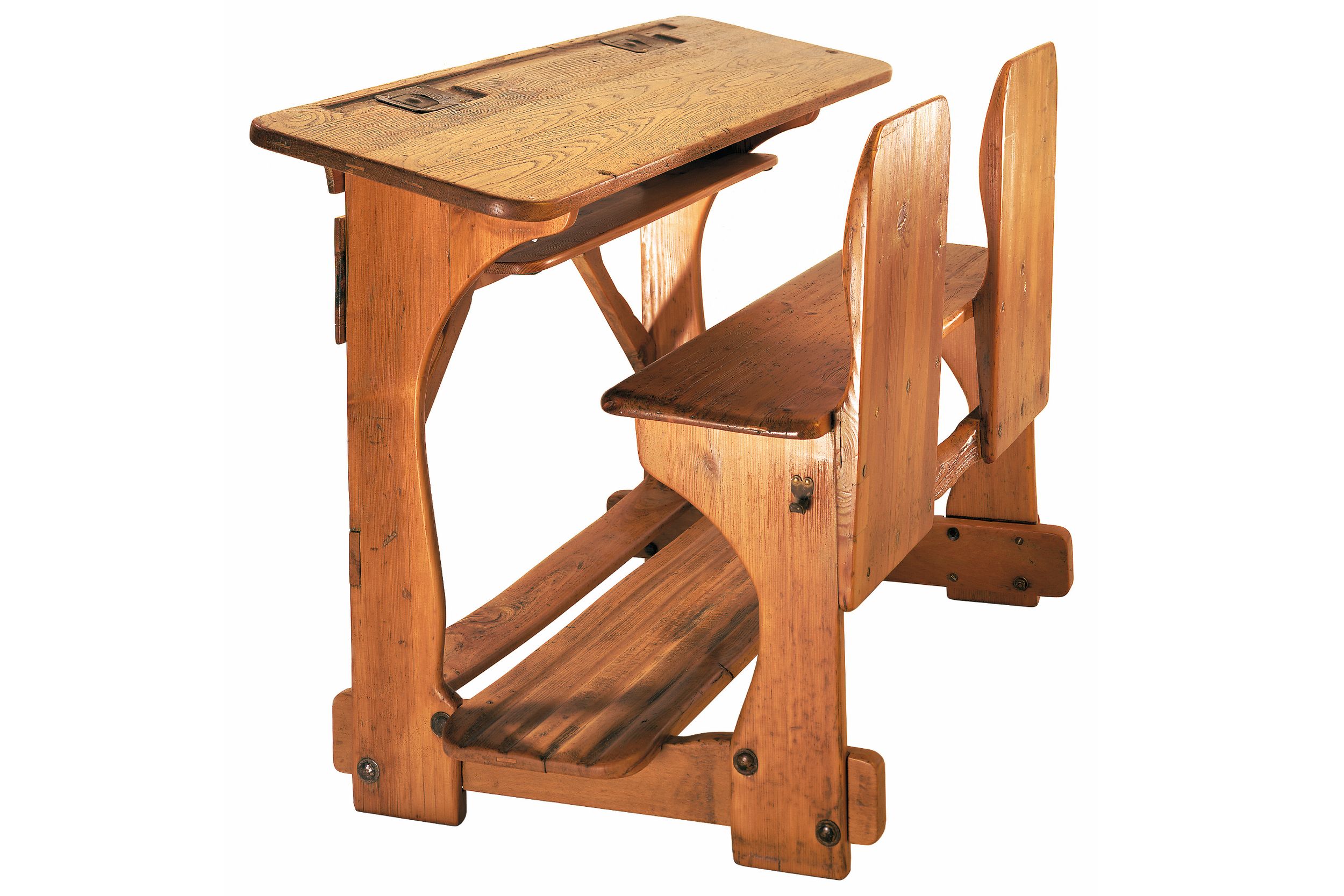 The German wooden school bench Rettig