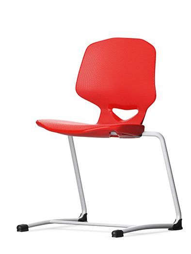 An example of co-creation: a students' chair JUMPER Air Active by VS in red.