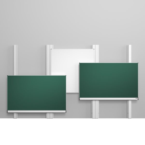 TopPilon-Tridacta - Tableau coulissant avec 2 tableaux et 1 surf. de projection