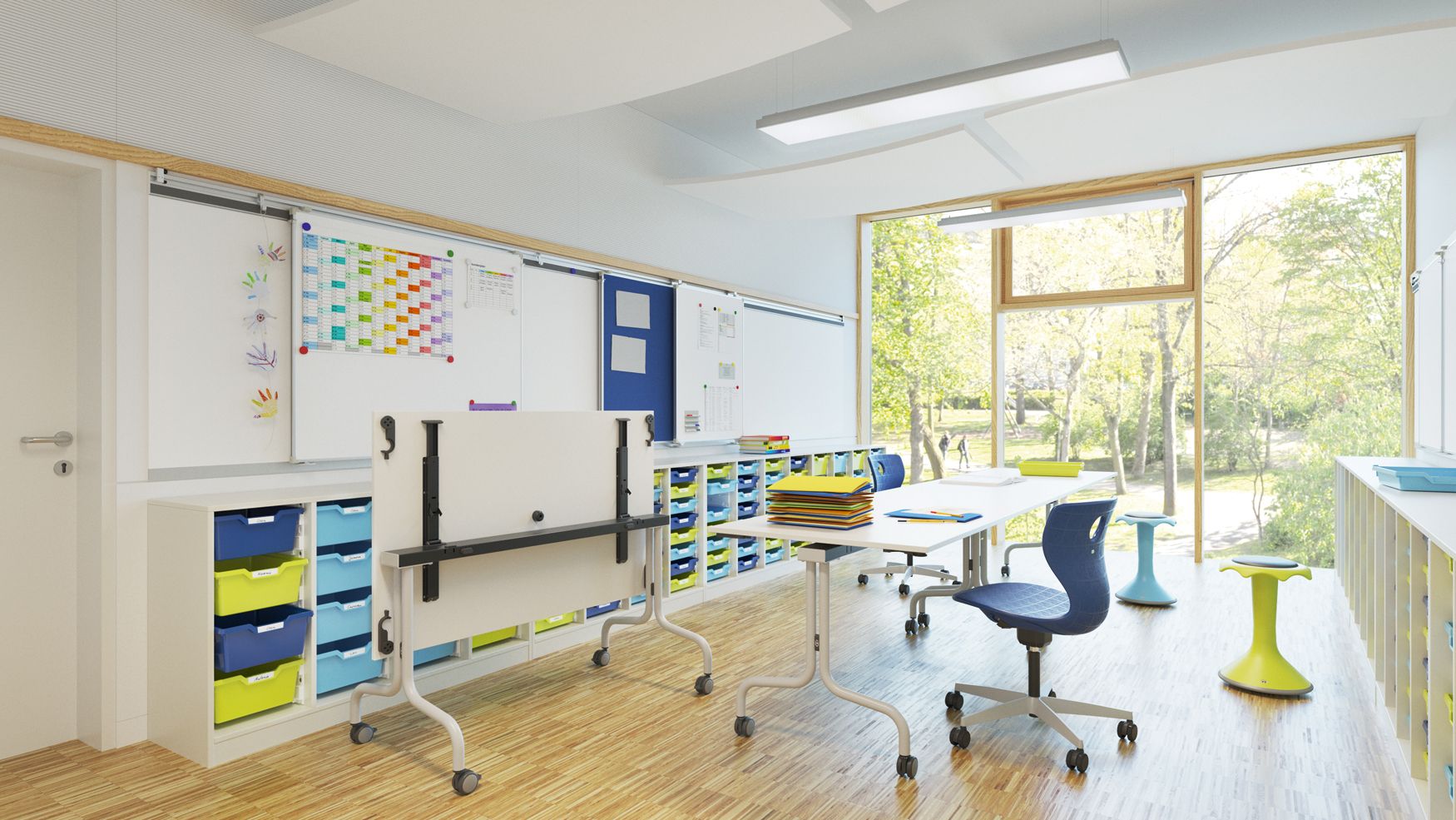 FlipTable school desks by VS stand in a classroom