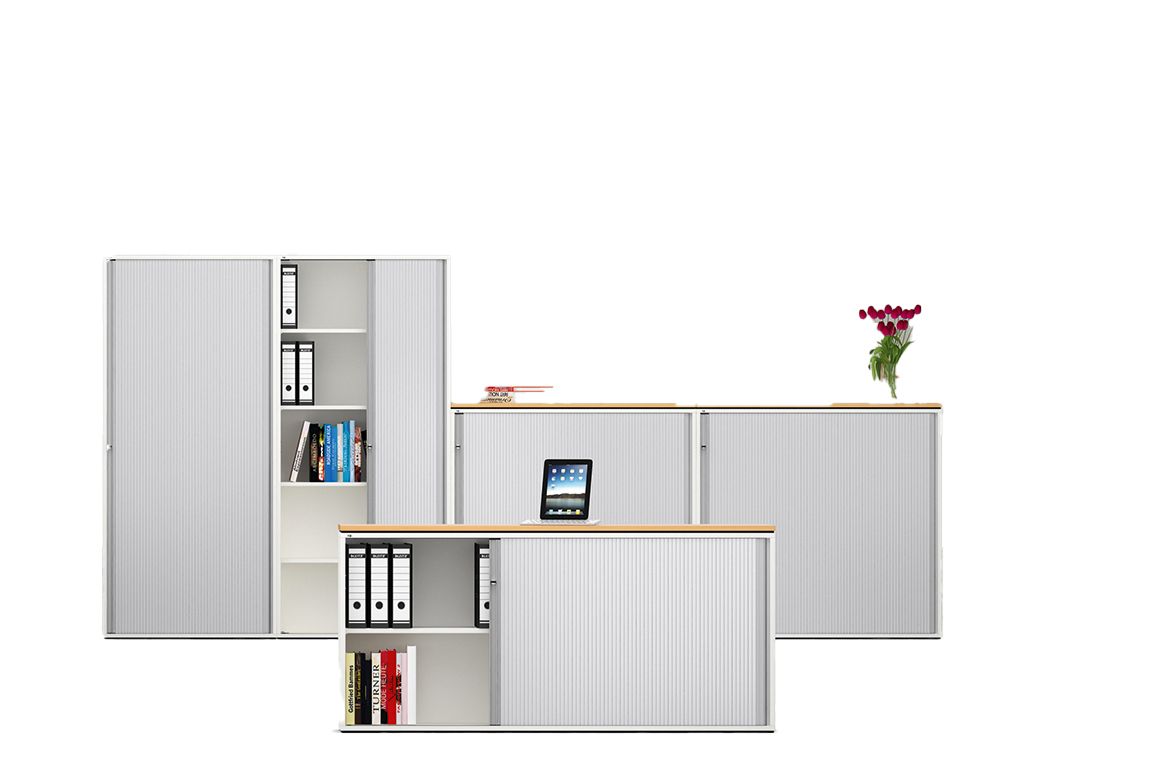 Low and tall roller shutter cabinets from series 500 by VS